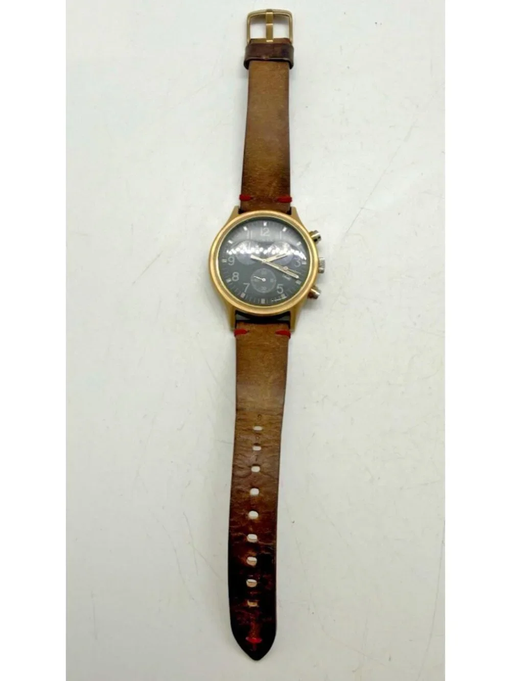 Timex MK1 Stainless Steel Chronograph Leather Strap Men's Watch TW2R96300 WR50M - Picture 3 of 8